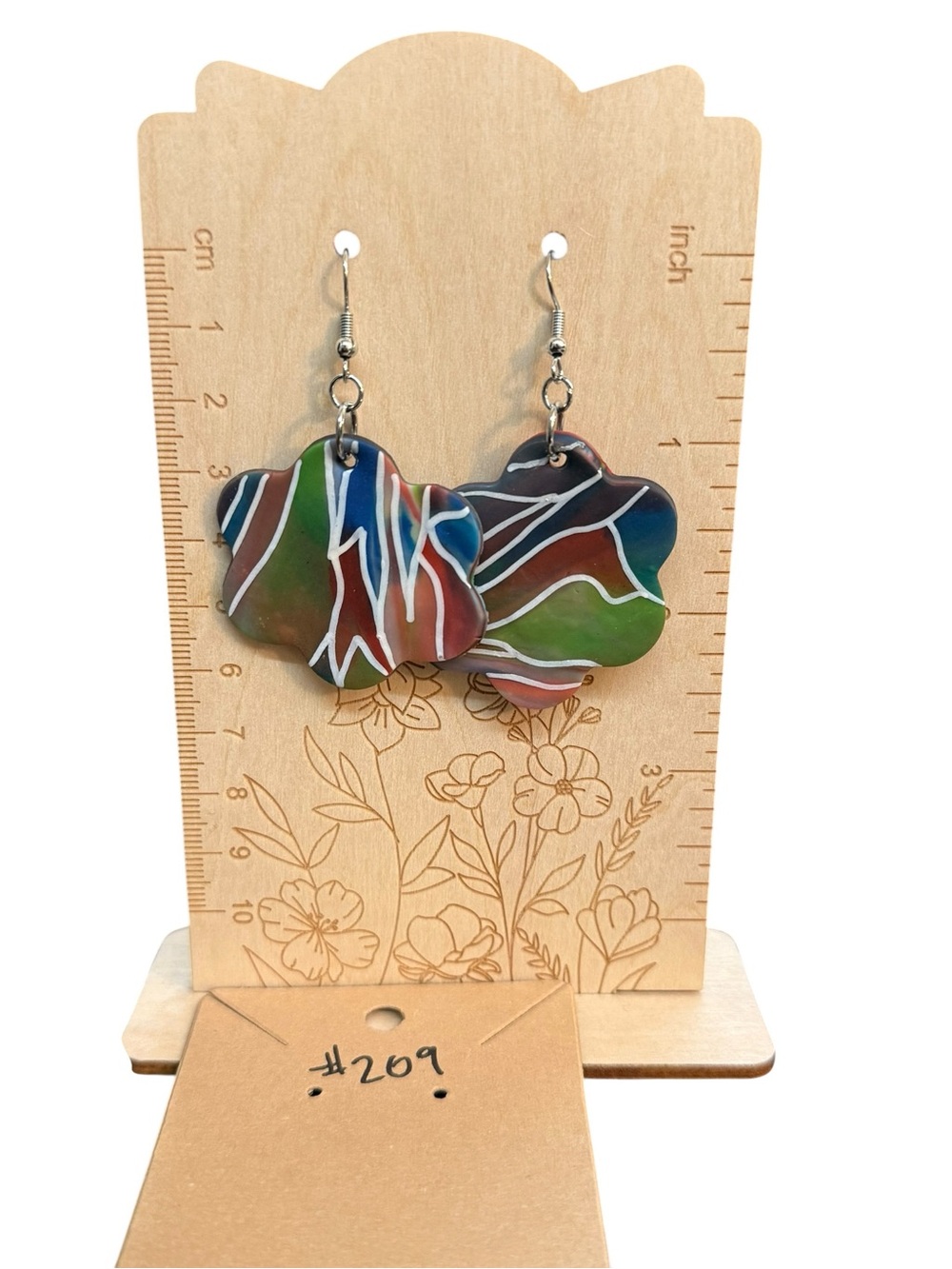 Colorful Abstract Cloud Drop Earrings - Multicolor Women’s Earrings